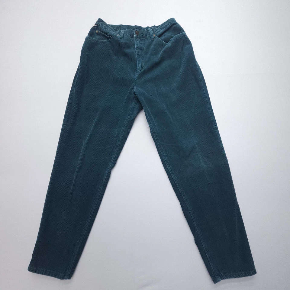 Vintage Cherokee Corduroy Mom Jeans / Pants Womens 16 Green High Rise Retro 90s - Image 1 of 4
