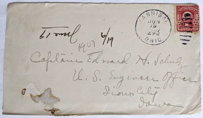 Hannibal, OH--Capt. Ed. H. Schulz, U.S. Engineer Off., Sioux City, IA/2-C./1907 - Image 1 of 2