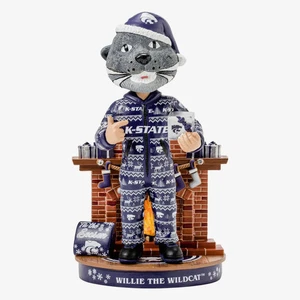 Willie The Wildcat Kansas State Wildcats Holiday Mascot Bobblehead NCAA College - Picture 1 of 1