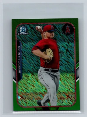 2015 Bowman Sean Newcomb The Farm's Finest Minis зеленое мерцание переливающаяся No/99 - Изображение 1 из 2