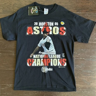 2005 Houston Astros National League Champions T-Shirt SZ M Roger Clemens NWT - Image 1 of 4