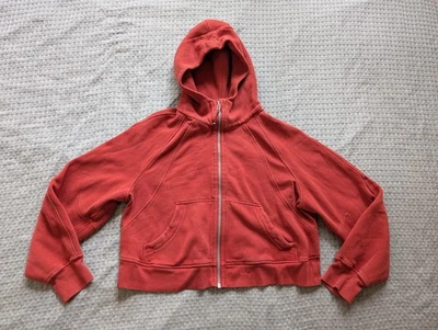 Lululemon Hoodie Womens M/L Red Scuba Oversized Full Zip Cropped LW3FZ0S - Image 1 of 4