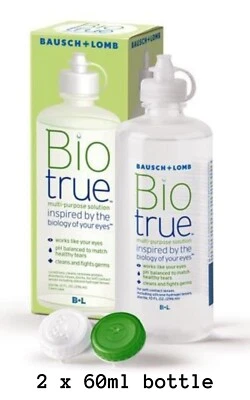BAUSCH + LOMB Biotrue Bio True 2 x 60ml Flight Travel Pack Contact Lens Solutions