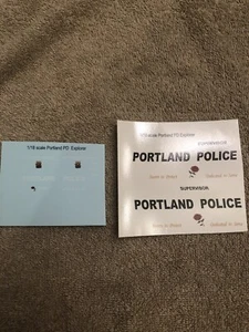 1/18 Scale Portland Oregon PD waterslide Decals For Motormax Ford Explorer - Picture 1 of 1