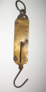 Vintage Excesior verbesserte Federwaage Messing Gesicht hängende Waage - Bild 1 von 2