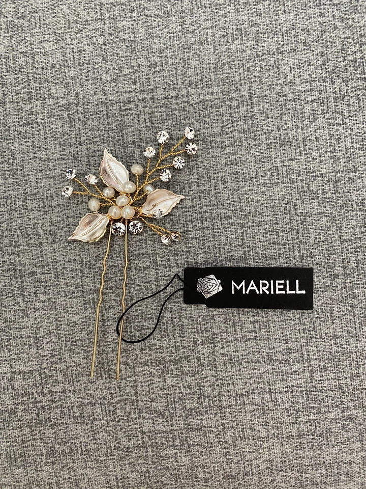 新娘别针玫瑰金珍珠和水钻 — 第 1/1 张图片