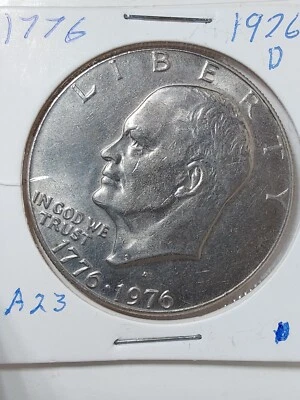 1976-D Eisenhower Bicentinnial Dollar Error D Is Filled In. - Image 1 of 2