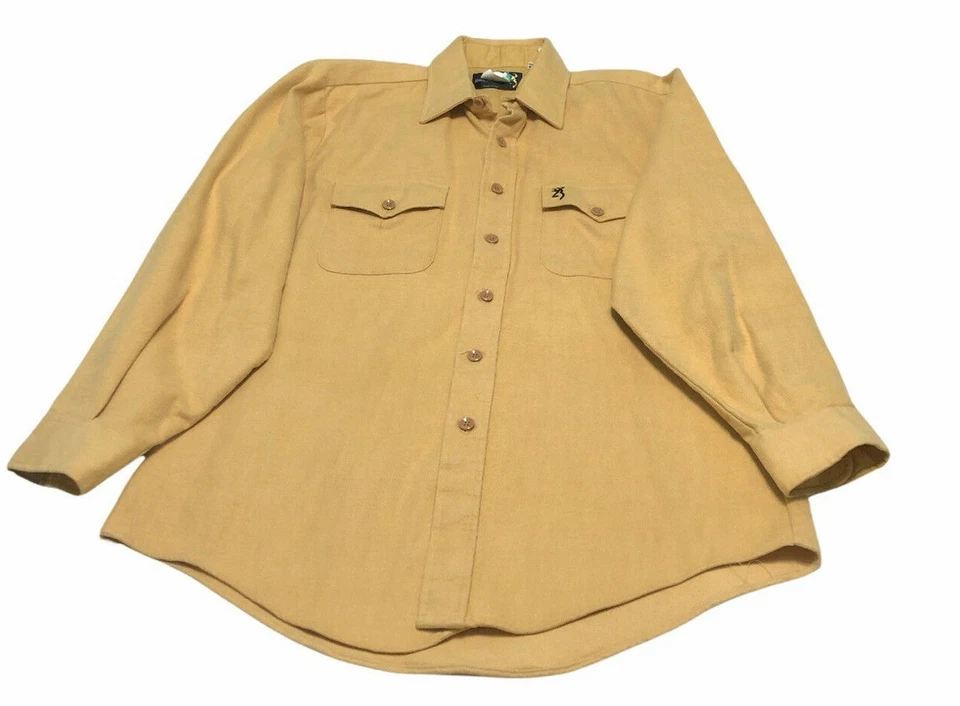 Browning Long Sleeve Button Down Shirt Size 16 l 16 1/2 Tan  Fleece - Image 1 of 4