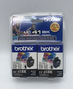 2 pack Brother Black LC41BK Ink Genuine - Picture 1 of 2