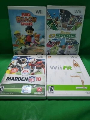 Lote de 4 Jogos de Nintendo Wii Big Beach Sports, Deca Sports, Madden 10, Wii Fit  - Imagem 1 de 4