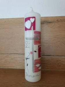 Taufkerze Kommunionkerze Hochzeitskerze Mädchen Jungen Taufgeschenk Wasser Fisch - Bild 1 von 7