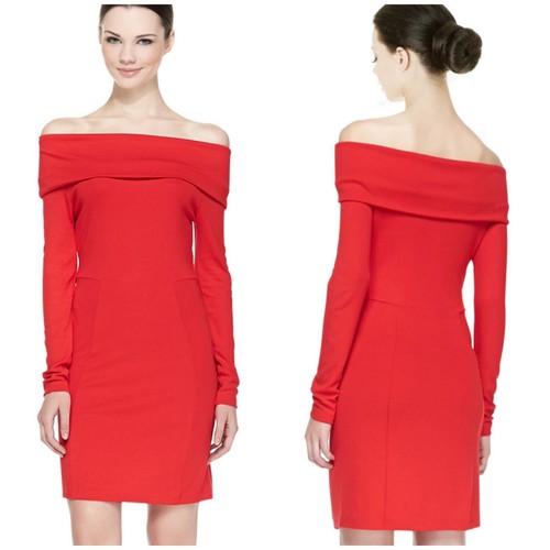 Abito a tracolla rosso French Connection San Valentino viscosa taglia 6 aderente