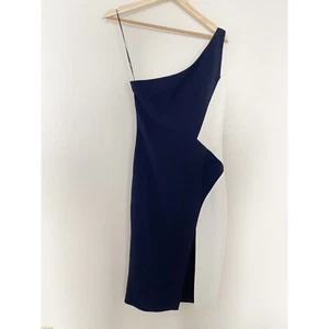 Neu mit Etikett $ 1.495 Cushnie et Ochs One-Shoulder-Kleid Colorblock Größe 4 - Bild 1 von 10