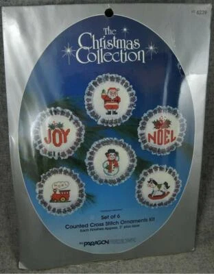 Colección Navidad Punto de Cruz 6 Adornos Kit Paragon Needlecraft Foto 1 de 4