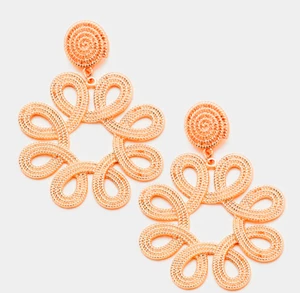 Stilvolle Ohrhänger roségoldfarben gedreht Metall - Bild 1 von 1