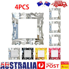 4PCS Light Switch Stickers Wall Mirror Art Photo Frames Stickers Home Decor AU
