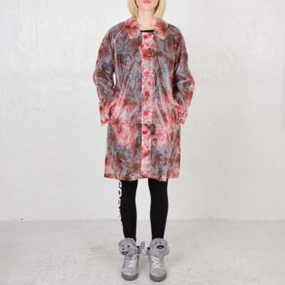 ADIDAS Women's Jeremy Scott Red/Clear Lilly Raincoat RRP £100 — 第 1/4 张图片