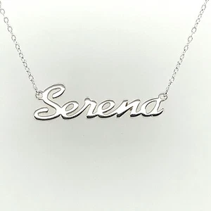 Serena Name Plate Necklace Pendent Sterling Silver female Personalized Custom - Picture 1 of 8