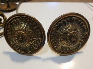 Set of 2 Curtain Tie Backs Hold Backs Gold Color 3.5" BY2