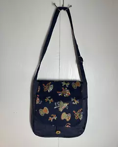 VTG East Bay Mercantile Large Denim Tote Messenger Crossbody Bag Purse Grunge - Picture 1 of 11