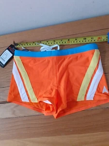 BNWT Diana Bright Orange Yellow White Turquoise Elasticated Swim Trunks 12 y   - Picture 1 of 6