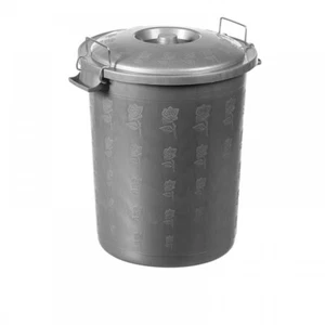 23L Rubbish Plastic Waste Bin Kitchen Waste Bin Garage Grey Dustbin Lockable - Picture 1 of 1