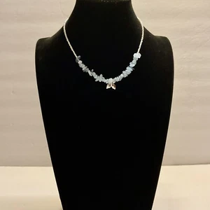 Freshwater Pearl Aquamarine Mermaid Necklace - Picture 1 of 18