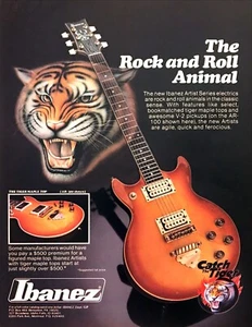 1981 Ibanez Artist Series Tiger Maple Top Guitarra Foto "Rock & Roll Animal" Anuncio - Imagen 1 de 1