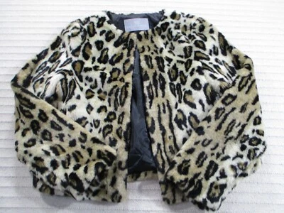 Chaqueta para mujer Tart Collections mediana marrón con estampado animal forrada abierta piel sintética tostada Foto 1 de 4