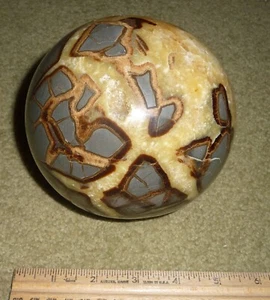 Large Septarian Nodule Gemstone Rock Sphere 5" US handmade - Bild 1 von 11