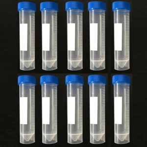 10 tubos de ensayo centrífuga de plástico estéril envase de frasco de 50 ml tubo artesanal en polvo - Imagen 1 de 10
