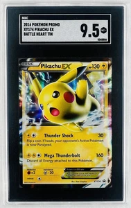 2016 POKEMON PROMOXY #174 PIKACHU EX BATTLE HEART TIN SGC 9.5 MT+ - Picture 1 of 3