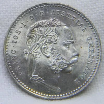 Austria 1870 silver 20 Kreuzer; scarce lustrous UNC - Image 1 of 2