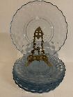 Lot of 8 Anchor Hocking Bubble Blue 1940s Glass Bread Plates 6 3/4"