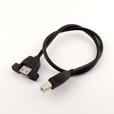 USB 2.0 A Female Socket Panel Mount To USB B Male Extension Printer Cable 50cm - Image 1 of 4