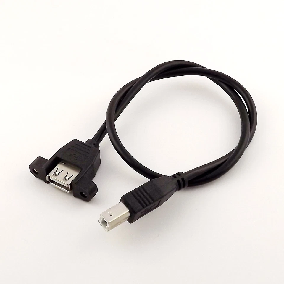 5pcs USB 2.0 A Female Panel Mount to USB B Male Socket Printer Cable Cord 1.5FT - Image 1 of 4