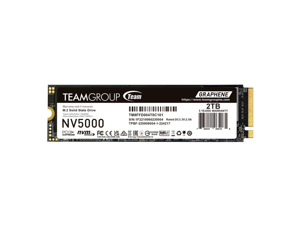 Team Group NV5000 M.2 2280 2TB PCIe 4.0 x4 with NVMe Internal Solid State Drive - Image 1 of 4