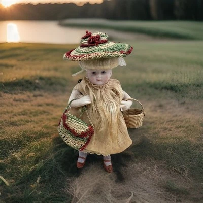 Antigua muñeca alemana Kestner Bisque Mignonette brazos y piernas articulados marca de 4" 516/1 Foto 1 de 4