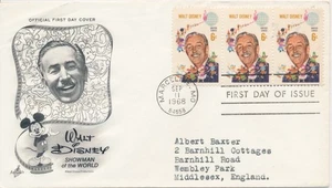 #1355 Walt Disney Artcraft cachet First Day cover to England - Picture 1 of 1