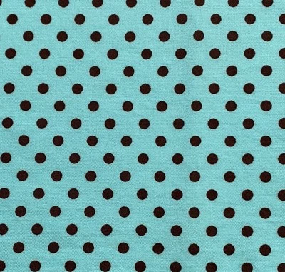Michael Miller DUMB DOT Cotton Fabric Sea Blue Brown Polka Dots 43x68 - Image 1 of 4