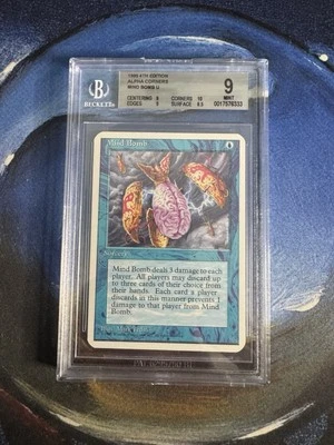 MTG Graded BGS 9 Mind Bomb 4th Edition Alpha Cut Corners MINT - Image 1 of 2