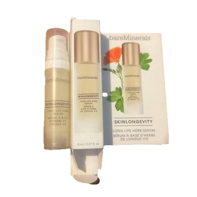 bareMinerals SKINLONGEVITY Long Life Herb Serum Travel Size 8ml / 0.27fl oz NIB - Image 1 of 2