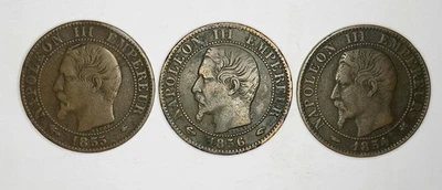 Lot 3 Pièces- 5 Centimes – Napoléon III – France 🇫🇷 – REF0376A - Photo 1/2