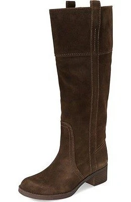 Lucky Brand Heloisse Hibiscus Dark Moss Suede Knee High Harness Riding Booties - Image 1 of 2