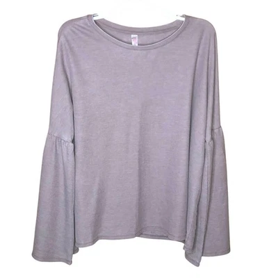 Xhilaration Waffle Bell Sleeve Blouse New L - Image 1 of 4