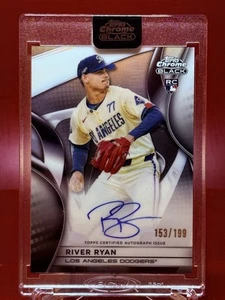 2025 Topps Chrome Black River Ryan #CBA-RR rifrattore automatico / 199 RC Dodgers - Foto 1 di 2