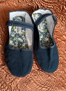 Kung Fu Mary Happy Schuhe blau Cord Schnalle Flats Y2K Kawaii Harajuku Japan 39 - Bild 1 von 9