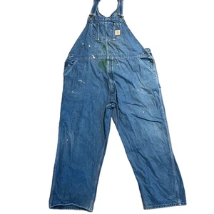 Mono Carhartt Para Hombres 48x29 Azul Jean Denim Trabajo Granjero Utilidad Babero ENVEJECIDO - Imagen 1 de 4