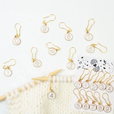 10Pcs Metal Stitch Marker Number 09 For Crochet Knitting Removable Locking - Image 1 of 4