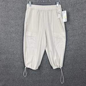 Z by Zella Pants Womens Small Cream Gray Moonbeam Cargo Jogger Ripstop RZA95620M - Picture 1 of 19